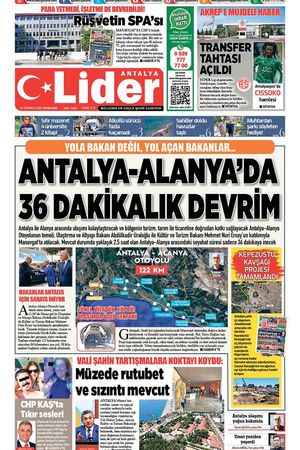 24 TEMMUZ LİDER GAZETE ANTALYA