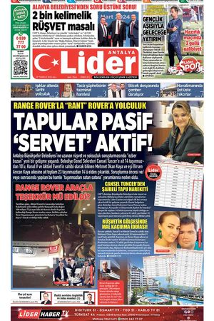 29 TEMMUZ LİDER GAZETE ANTALYA