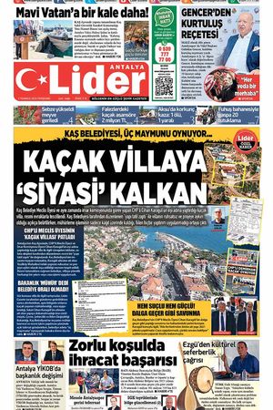 3 TEMMUZ LİDER GAZETE ANTALYA
