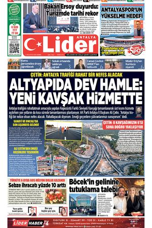 1 AĞUSTOS LİDER GAZETE ANTALYA