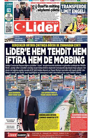 4 AĞUSTOS 2025 LİDER GAZETE ANTALYA