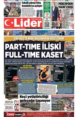 16 EYLÜL 2025 LİDER GAZETE ANTALYA