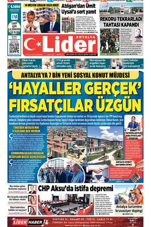 17 EYLÜL 2025 LİDER GAZETE ANTALYA