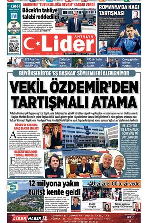 4 EYLÜL  LİDER GAZETE ANTALYA