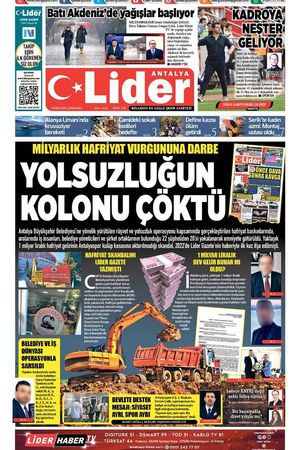 1 EKİM LİDER GAZETE ANTALYA
