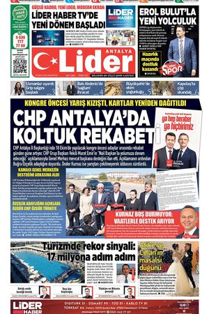 13 EKİM LİDER GAZETE ANTALYA