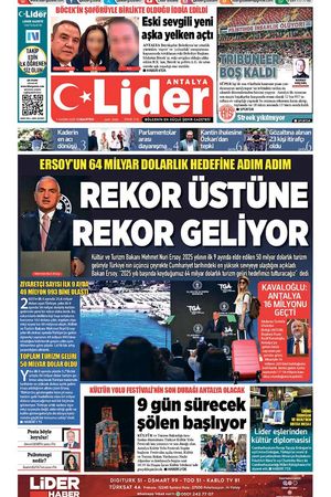 1 KASIM LİDER GAZETE ANTALYA