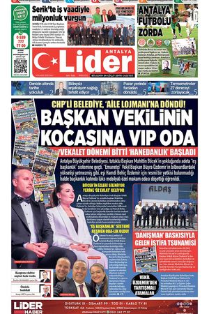 18 KASIM 2025 LİDER GAZETE ANTALYA
