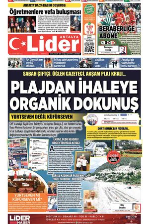 25 KASIM 2025 LİDER GAZETE ANTALYA