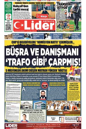 26 KASIM 2025 LİDER GAZETE ANTALYA