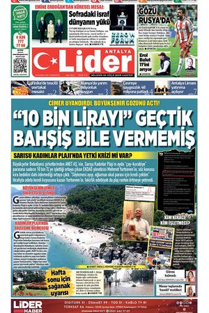 29 KASIM 2025 LİDER GAZETE ANTALYA