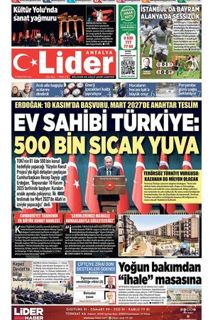 4 KASIM LİDER GAZETE ANTALYA