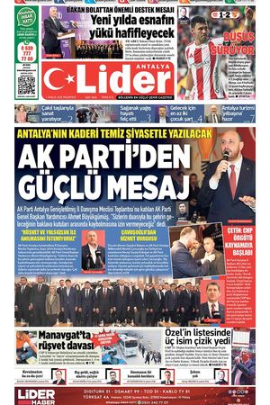1 ARALIK 2025 LİDER GAZETE ANTALYA