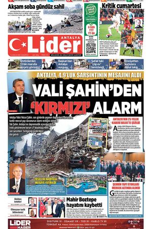 13 ARALIK 2025 LİDER GAZETE ANTALYA