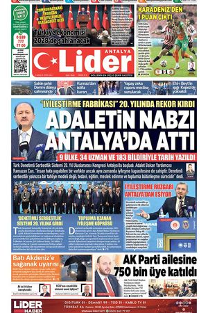 2 ARALIK 2025 LİDER GAZETE ANTALYA