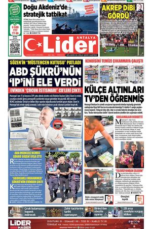 3 ARALIK 2025 LİDER GAZETE ANTALYA