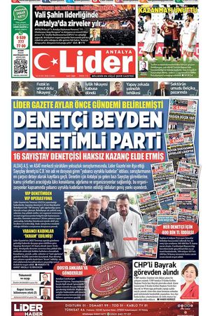 16 OCAK 2026 LİDER GAZETE ANTALYA