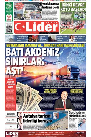 19 OCAK 2026 LİDER GAZETE ANTALYA