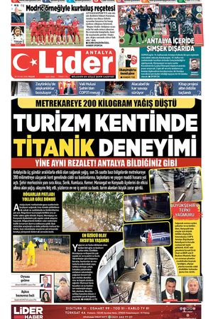 25 OCAK 2026 LİDER GAZETE ANTALYA