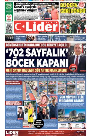 27 OCAK 2026 LİDER GAZETE ANTALYA
