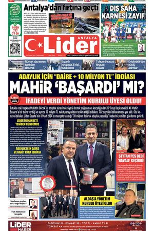 28 OCAK 2026 LİDER GAZETE ANTALYA