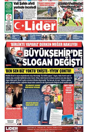 29 OCAK 2026 LİDER GAZETE ANTALYA