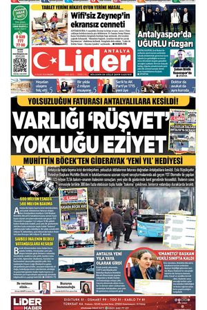 4 OCAK 2026 LİDER GAZETE ANTALYA