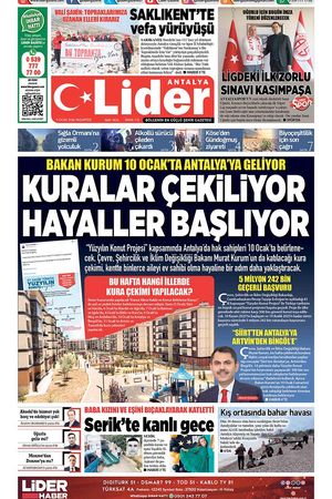 5 OCAK 2026 LİDER GAZETE ANTALYA