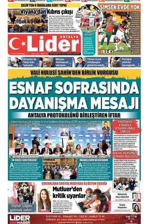 22 ŞUBAT 2026 LİDER GAZETE ANTALYA