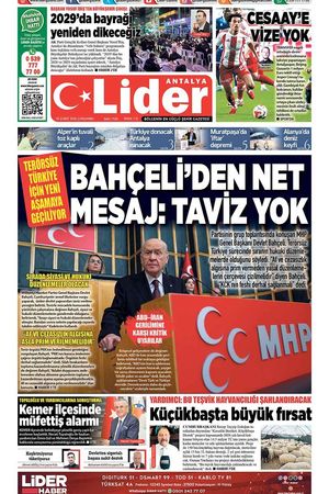 25 ŞUBAT 2026 LİDER GAZETE ANTALYA