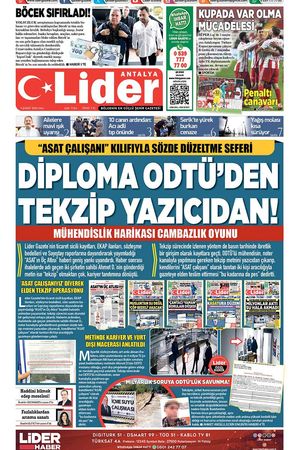 3 ŞUBAT 2026 LİDER GAZETE ANTALYA