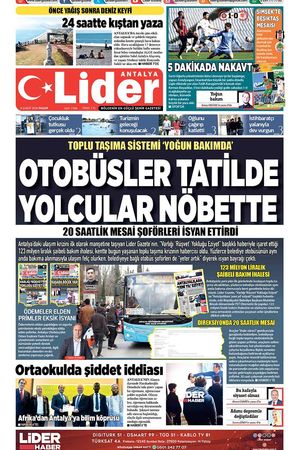 8 ŞUBAT 2026 LİDER GAZETE ANTALYA