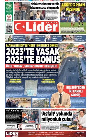 13 MART 2026 LİDER GAZETE ANTALYA