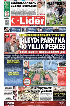 14 MART 2026 LİDER GAZETE ANTALYA
