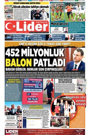 19 MART 2026 LİDER GAZETE ANTALYA