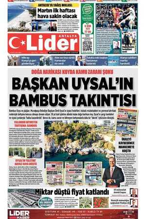 3 MART 2026 LİDER GAZETE ANTALYA