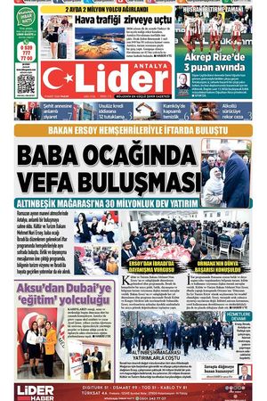 8 MART 2026 LİDER GAZETE ANTALYA