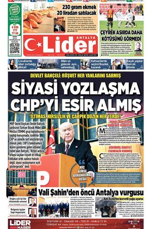 1 NİSAN 2026 LİDER GAZETE ANTALYA