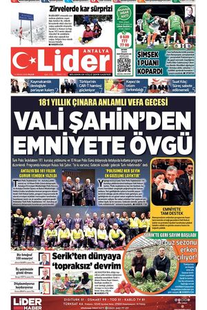 12 NİSAN 2026 LİDER GAZETE ANTALYA