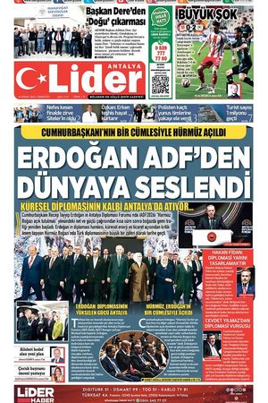 18 NİSAN 2026 LİDER GAZETE ANTALYA