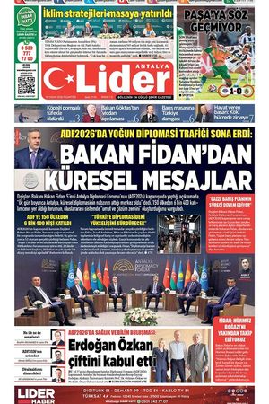 20 NİSAN 2026 LİDER GAZETE ANTALYA