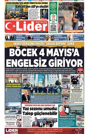 29 NİSAN 2026 LİDER GAZETE ANTALYA