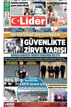 3 NİSAN 2026 LİDER GAZETE ANTALYA