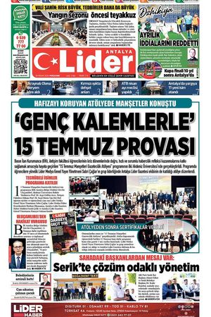 30 NİSAN 2026 LİDER GAZETE ANTALYA