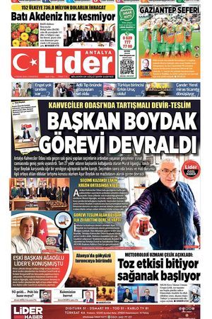 4 NİSAN 2026 LİDER GAZETE ANTALYA