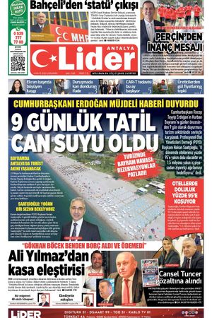 6 MAYIS 2026 LİDER GAZETE ANTALYA
