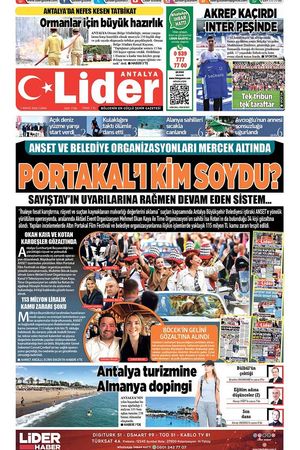 1 MAYIS 2026 LİDER GAZETE ANTALYA