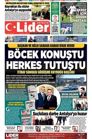 12 MAYIS 2026 LİDER GAZETE ANTALYA