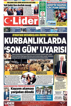 15 MAYIS 2026 LİDER GAZETE ANTALYA