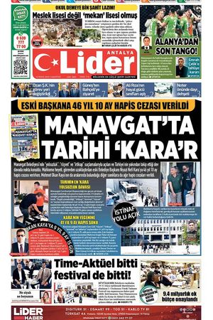 16 MAYIS 2026 LİDER GAZETE ANTALYA